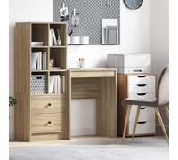 QUAHEAS Sonoma Bureau d'ordinateur en chêne robuste 60 x 40 x 76 cm Idéal pour bureau, bureau à domicile, petit appartement, étude