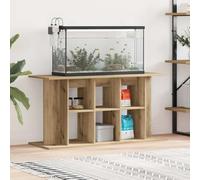 QUAHEAS Support d'aquarium en chêne Artisan - 120 x 40 x 60 cm - Avec étagère de rangement et armoire inférieure stable - Pour eau douce, eau de mer, bassin à poissons, élevage, terraristique