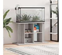 QUAHEAS Support d'aquarium gris Sonoma - 100 x 40 x 60 cm - Avec espace de rangement et construction stable - Pour bassin à poissons d'eau douce et d'eau de mer - Étagère et armoire inférieure pour