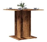 QUAHEAS Table à manger moderne aspect bois vieilli en bois 80 x 80 x 75 cm, idéale pour la salle à manger, la cuisine et les petits espaces, durable et facile d'entretien pour un dîner élégant.