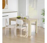 QUAHEAS Table à manger moderne en chêne Sonoma 140 x 74,5 x 76 cm Matériau du bois, stable, robuste, facile d'entretien, idéale pour salle à manger, cuisine, petit déjeuner, dîner, appartement, maison