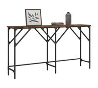 QUAHEAS Table console en chêne fumé, 140 x 29 x 75 cm, en bois dérivé du bois, table robuste pour salon, chambre à coucher, entrée, table d'appoint polyvalente avec cadre en métal, design moderne