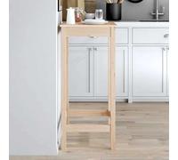 QUAHEAS Table de bar 50 x 50 x 110 cm en pin massif, robuste, pour cuisine et salle à manger, meuble en bois naturel, idéal pour le petit-déjeuner et le dîner