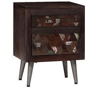 QUAHEAS Table de chevet en bois massif recyclé 40 x 30 x 50 cm - Armoire d'appoint industrielle avec tiroir - Console de chevet pour chambre à coucher et salon