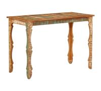 QUAHEAS Table de salle à manger en bois massif recyclé 110 x 52 x 76 cm - Durable - Meuble de petit-déjeuner moderne robuste pour la maison, le restaurant et le bistro - Table au design unique en bois