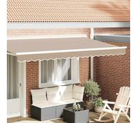 QUAHEAS Tablier de rechange beige en polyester - 380 x 20 cm - Imperméable - Résistant aux UV - Résistant aux intempéries - Pour auvent, terrasse, jardin, balcon, extérieur