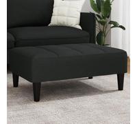 QUAHEAS Tabouret rembourré en velours noir - 77 x 55 x 31 cm - Avec pieds en bois - Pour salon, chambre à coucher, couloir - Comme repose-pieds et siège - Peu encombrant et stable