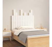 QUAHEAS Tête de lit murale blanche 82,5 x 3 x 80 cm, pin massif, design classique, aspect latte, montage mural facile, idéale pour la chambre à coucher