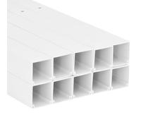 QUAHEAS Tuyaux d'installation en PVC 50 x 25 mm 10 m, kit de gestion des câbles pour mur, sol, plafond, chemin de câble polyvalent pour cacher les câbles d'alimentation et les câbles de charge au