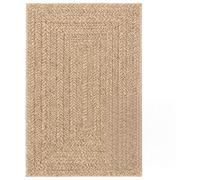 QUAHEAS ZIZUR Tapis beige 140 x 200 cm, aspect jute, pour l'intérieur et l'extérieur, résistant, résistant aux UV, facile d'entretien, pour salon, balcon et jardin