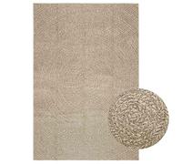 QUAHEAS ZIZUR Tapis beige 140 x 200 cm, aspect jute résistant aux UV, polypropylène pour l'intérieur et l'extérieur, revêtement de sol résistant, pour salon, balcon