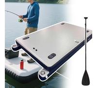 Quai de pêche gonflable - Capacité de 220/380 kg | Double pontons renforcés | Pont en PVC épais - Anti-rebord/crevaison avec pagaies et pompe