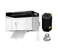 Quai de prélassement pour tortues - Dessus de réservoir pour tortues pour animaux domestiques avec rampe avec couvercle pour reptiles, terres aquatiques pour observation pour restaurant, balcon