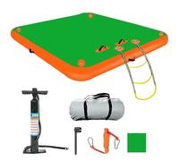 Quai flottant gonflable - Flotteur de piscine épais extra large avec échelle amovible et pompe à air, plate-forme à air antidérapante robuste, sac de transport inclus pour la natation et les activités