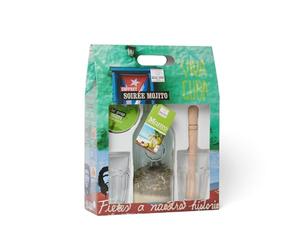 Quai SUD Coffret Soirée Mojito | Coffret | Valisette en Carton (Carafe - 2 Verres Mojito - 1 Pilon Bois - 1 Suc' Givrage)