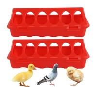 Quail Feeder - ABS, 20 x 9 x 6,5 cm Chicken Feeder Durable Design | Easy-to-Clean Poultry Feeding Tool, Red Feeders For Quails, Chickens, Ducks, Backyard Farms, Small Poultry Raising