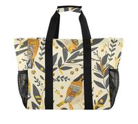 Quail Stock Sac fourre-tout de vacances scandinave pliable avec poches et poignées pour la plage, Cail Stock Scandinavian Holiday, 1 size, Tendance
