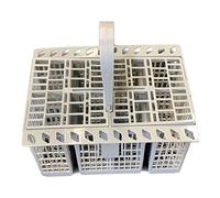 QUAILITAS Panier à couverts de rechange pour lave-vaisselle [120 x 195 x 160 mm] - Panier à couverts autoportant réglable avec poignée et couvercle pour Ariston Hotpoint, Whirlpool, Bosch, Neff -