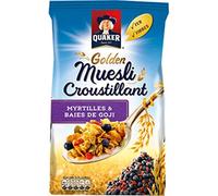 Quaker Golden Muesli Croustillant Myrtilles Et Baies De Goji 500g (lot de 4)