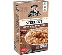 Quaker Steel Cut Quick Avoine 3 minutes Coupe rapide de l'acier, de la cassonade et de la cannelle, 13,5 onces, 8 pièces (lot de 6) au total, 48 pièces