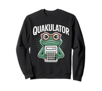 Quakulator Frog with Calculator Math Teacher Humour Sweatshirt