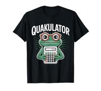 Quakulator Frog with Calculator Math Teacher Humour T-Shirt