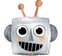 Qualatex 16412 Ballon en aluminium avec tête de robot Argenté métallisé 88,9 cm