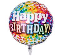 Qualatex 49496 Ballon rond en aluminium avec confettis arc-en-ciel 45,7 cm