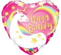 Qualatex 57319 Rond Anniversaire Magique Licorne Latex Balloon, 45,7 cm