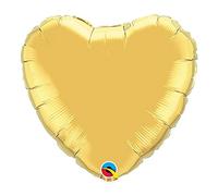 Qualatex 78451 Ballon en aluminium en forme de cœur Doré métallisé 91,4 cm