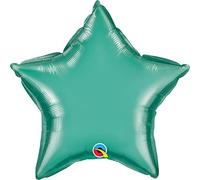 Qualatex 89721 Chrome 20 Pouce Étoile Ballon Plat (Vert, Paquet de 10)