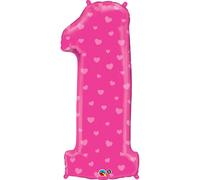 Qualatex Ballon en forme de chiffre 1, 96 cm SG4512 (taille unique) (Rose)