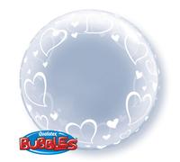 Qualatex Ballon rond avec dessin de coeur, 61 cm SG4466 (taille unique) (Transparent)