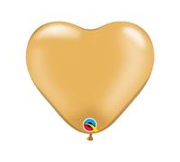 Qualatex - Cœur - Manches ballon, latex Pack de 100 SG18430 (15,24 cm) (Or)