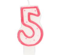 Qualatex - Motif à pois - Bougie, 5ème anniversaire - Cire SG28898 (Taille unique) (Rose/Blanc)