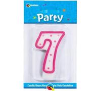 Qualatex - Motif à pois - Bougie, 7ème anniversaire - Cire SG29046 (Taille unique) (Rose/Blanc)