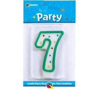 Qualatex - Motif à pois - Bougie, 7ème anniversaire - Cire SG29046 (Taille unique) (Vert/Blanc)