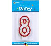 Qualatex - Motif à pois - Bougie d'anniversaire, 8e anniversaire - Cire SG27996 (Taille unique) (Coloré)