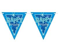 Qualatex - Triangle - Drapeaux, Joyeux Anniversaire - Plastique SG28116 (Taille unique) (Bleu)