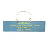 QUALIART Plaque décorative bleue en bois - le capitalisme BLEU G