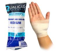 Qualicare Lot de 10 bandages de taille moyenne pour plaies/blessures stériles HSE 12 cm x 12 cm