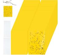 Qualirey Lot de 150 grands pièges adhésifs jaunes de 24 x 15 cm pour moucherons, pièges adhésifs double face pour plantes, aleurodes, pucerons et mouches noires avec attaches torsadées, intérieur et