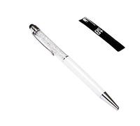QUALITÉ 2-en-1 écran Tactile capacitif Stylet et Stylo à Bille avec Cristaux (Blanc)