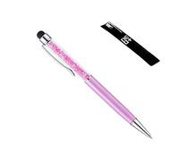 QUALITÉ 2-en-1 écran Tactile capacitif Stylet et Stylo à Bille avec Cristaux Swarovski. Recharge Stylo Gratuit (Violet Clair)