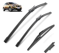 Qualité FEO Balais d'essuie-glace de pare-brise for Nissan Qashqai Dualis J10 balai d'essuie-glace avant arrière 2006-2013 2012 2011 2010 Ajustement parfait pour les pare-brise