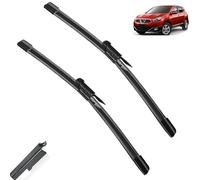 Qualité FEO Balais d'essuie-glace for Nissan Qashqai J10 ajustement Exact 2006 2007 2008 2009 2010 2011 2012 2013 accessoires de voiture en caoutchouc 24 "15" Ajustement parfait pour les pare-brise