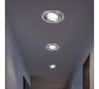 Ensemble de 3 lampes encastrables de haute qualité lampes de cuisine rondes en aluminium brossé Paulmann 926.26