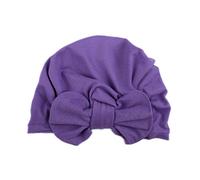 Qualité Premium Produits De Beaux Belle Bowknot Bonnets Tricotés, Bébé s Boho À Tricoter Chapeau Beanie Écharpe Turban Tête Capuchon 19.5 * 17.5cm Violet 1pcDurabilité et professionnalism