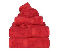 Qualité supérieure 900 Gram Coton égyptien 6 pièces Ensemble de Toilette P, Red, Lot de 6