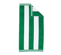 Qualité supérieure Collection Luxe Jacquard Serviette de Plage, Coton peigné, surdimensionné, Dark Green Cabana Stripe, 43 x 5 x 30 cm